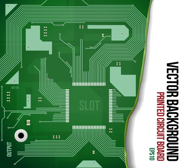 Printed circuit board vector achtergrond groene eps10 — Stockvector