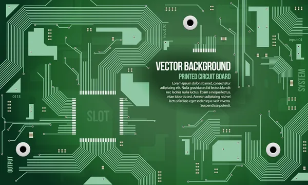 Placa de circuito impresso Vector fundo verde EPS10 — Vetor de Stock