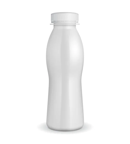 Garrafa de plástico de iogurte branco 3D EPS10 — Vetor de Stock