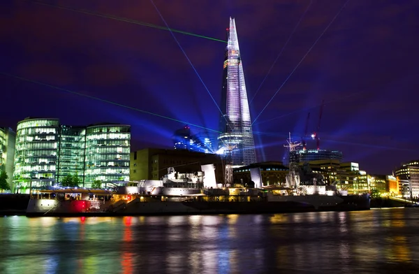Shard Laser Light Show in London — Stock Photo, Image