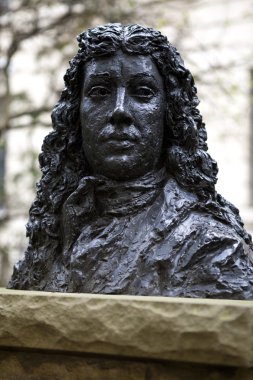 Bust of Samuel Pepys in Seething Lane Garden clipart