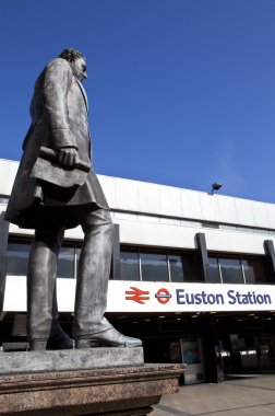 Robert Stephenson Statue at Euston Station clipart