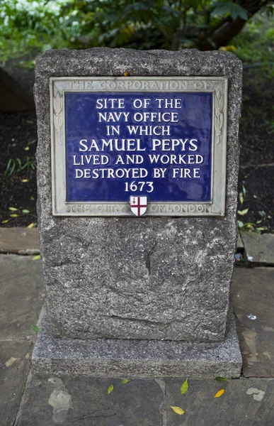 Site of the Navy Office in which Samuel Pepys worked in London — Stock Photo, Image