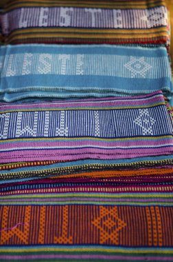 Tais traditional fabric in dili east timor clipart