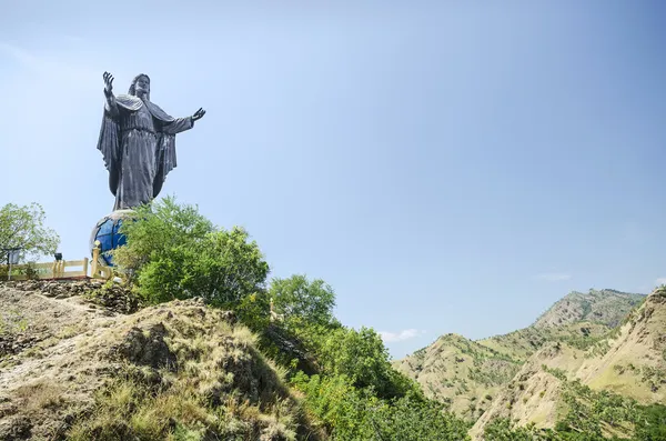 Cristo rei estátua marco perto de dili timor leste — Fotografia de Stock