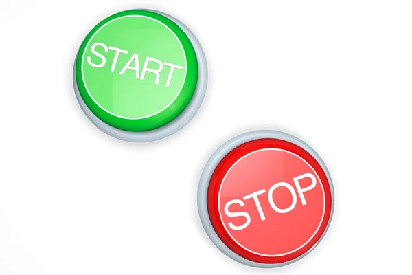 Iniciar e parar botões — Fotografia de Stock