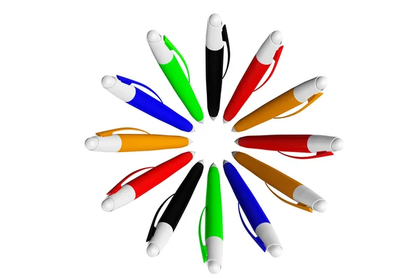 Renkli kalemler çemberi — Stok fotoğraf