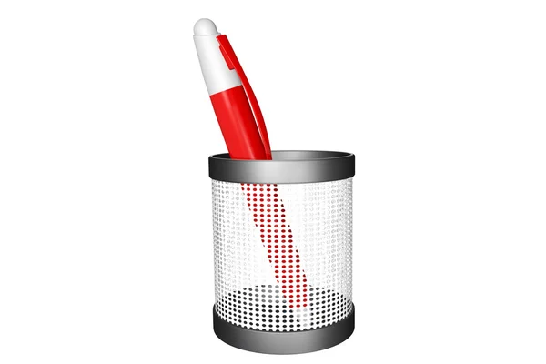 Červené pero s košíkem — Stock fotografie