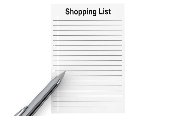 stock image Shopping List with pen