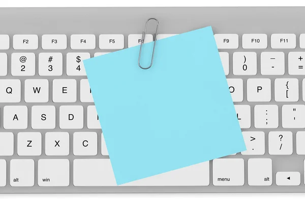Memo Paper and Keyboard — Stock Photo, Image