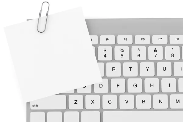 Memo papper och tangentbord — Stockfoto