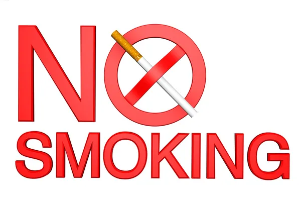 Não fumar sinal em um branco — Fotografia de Stock