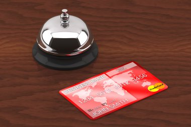 Service bell with Credit Card clipart