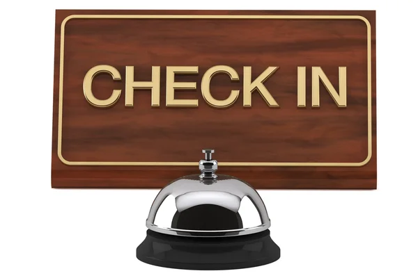 Service Bell with Check In Sign — Stock Photo, Image
