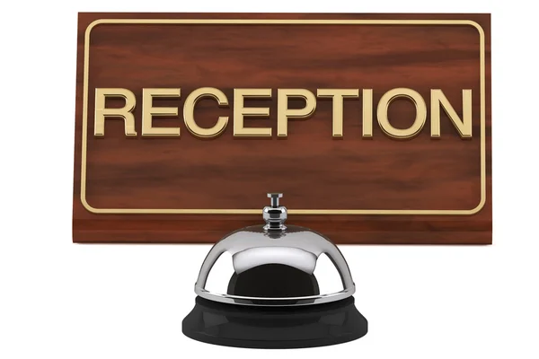 Service Bell with Reception Sign — Stock Photo, Image