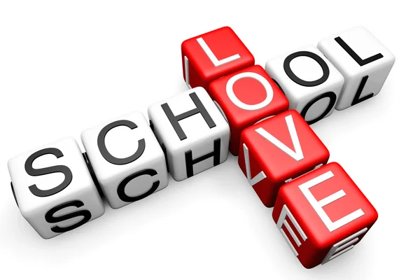 Palavra cruzada da escola do amor — Fotografia de Stock
