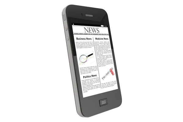 Mobile phone with News — Stock Photo, Image