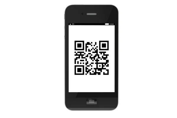 Mobilní telefon s QR kódem — Stock fotografie