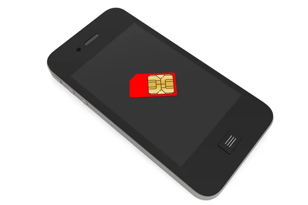 SIM-карта и мобильный телефон — стоковое фото