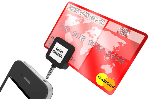 Teléfono móvil con tarjeta de crédito — Foto de Stock