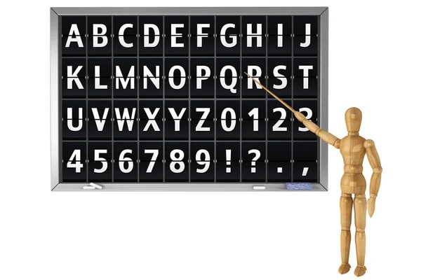 Flip Alphabet sur un tableau noir de l'école — Photo