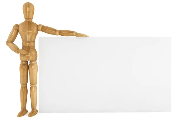 Wooden dummy with paper — Stock Photo, Image
