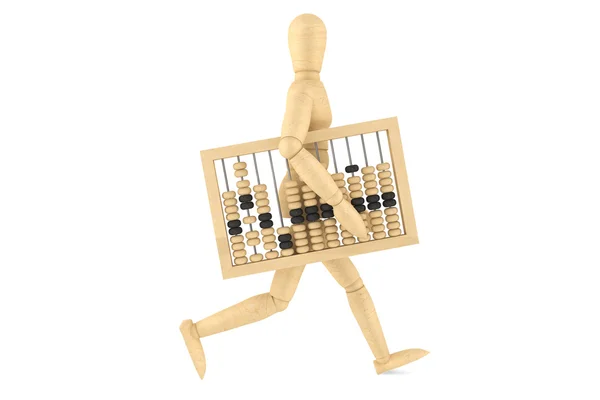 Retro abacus with wooden dummy — Stock Photo, Image