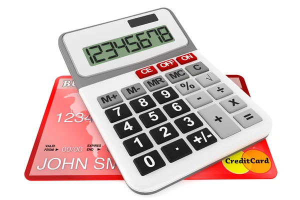 Calculadora com cartões de crédito — Fotografia de Stock