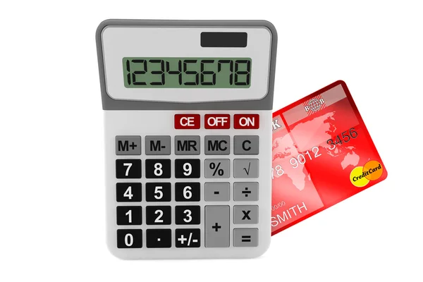 Calculatrice avec carte de crédit — Photo