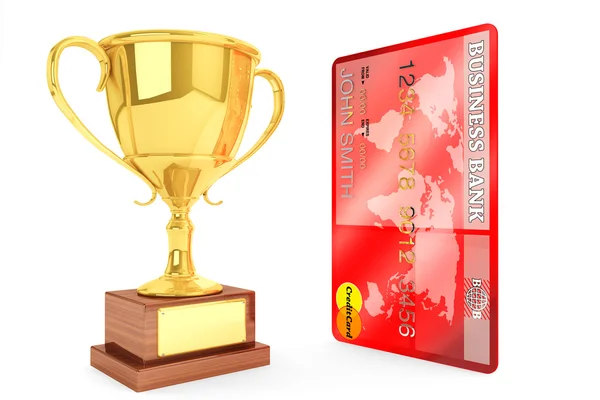 Kredi kartı ile Gold Kupası — Stok fotoğraf