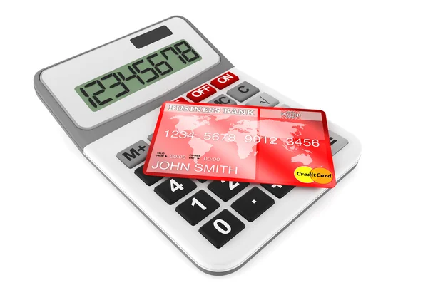 Rekenmachine met credit cards — Stockfoto