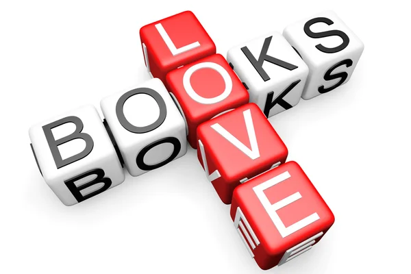 Love Books Crossword — Stock Photo, Image