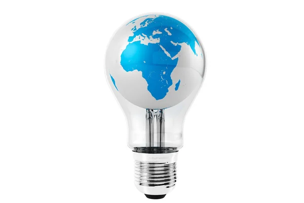 Light Bulb with Globe — Stock Photo, Image