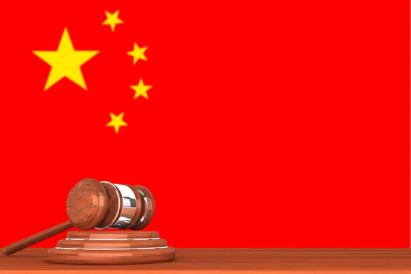Gavel with Flag Of China — Stock Photo, Image
