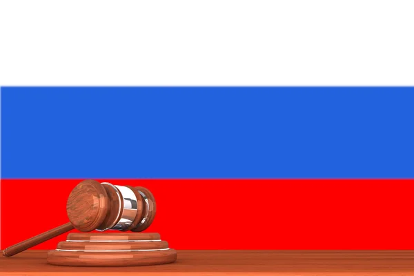 Hamer met vlag van Rusland — Stockfoto