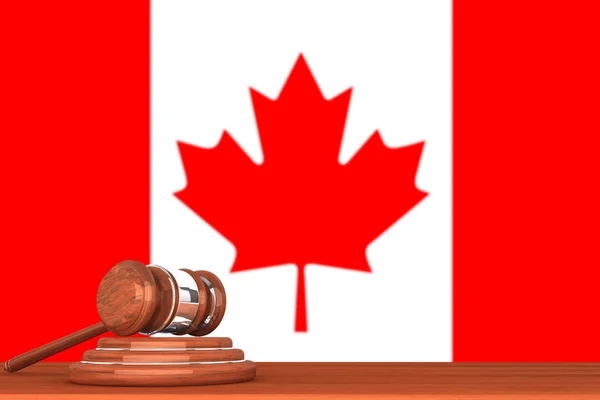 Σφυρί με σημαία του Καναδά — Φωτογραφία Αρχείου