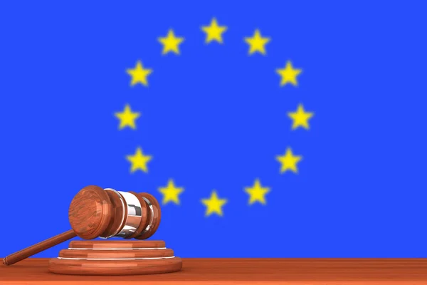 Gavel with Flag Of Europe — Stock Photo, Image