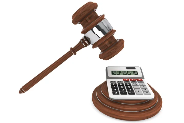 Justice Gavel with Calculator — Stock Photo, Image