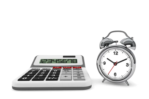 Calculator and alarm clock — Stock Photo, Image