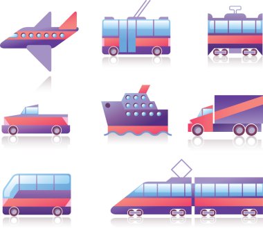 Transportation icons clipart