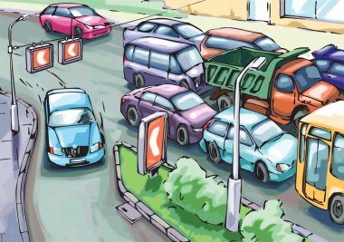 Traffic jam clipart