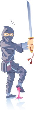 Ninja and the bubble gum clipart