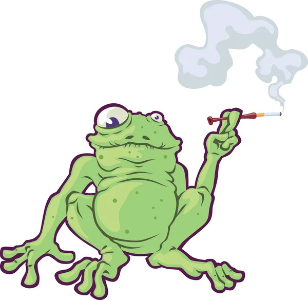 Rauchender Frosch — Stockvektor
