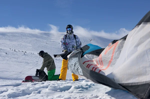 Berg-snowkiter — Stockfoto