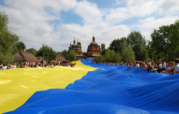 A legnagyobb ukrán zászló — Stock Fotó