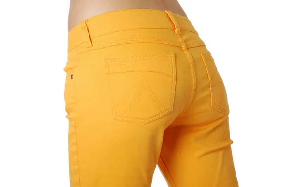 Glutei femminili in jeans larghi, vista laterale . — Foto Stock