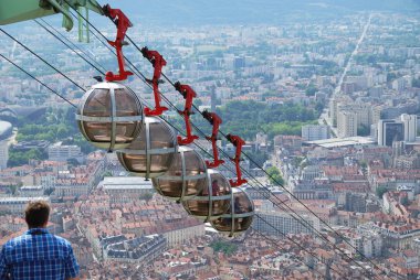 Over the city Grenoble. clipart