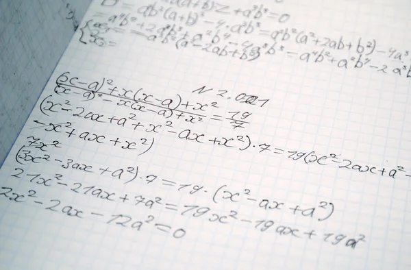 Cuaderno con fórmulas . — Foto de Stock