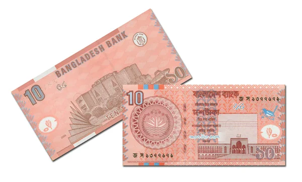 Bangladeş iki 10 taka banknotlar. — Stok fotoğraf