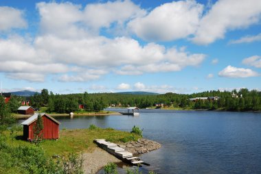 Summer lake in Sweden clipart